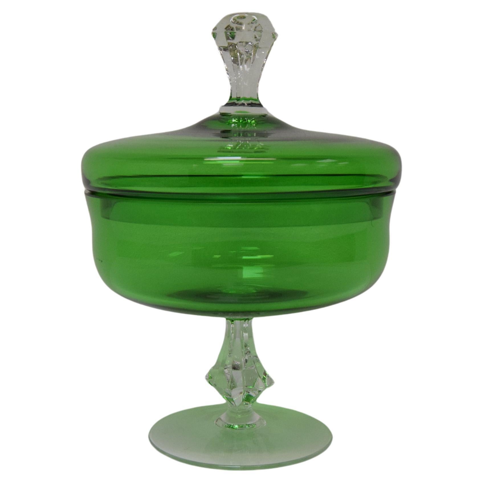 Art Glass Candy Bowl, Glasswork Novy Bor, 1960s For Sale
