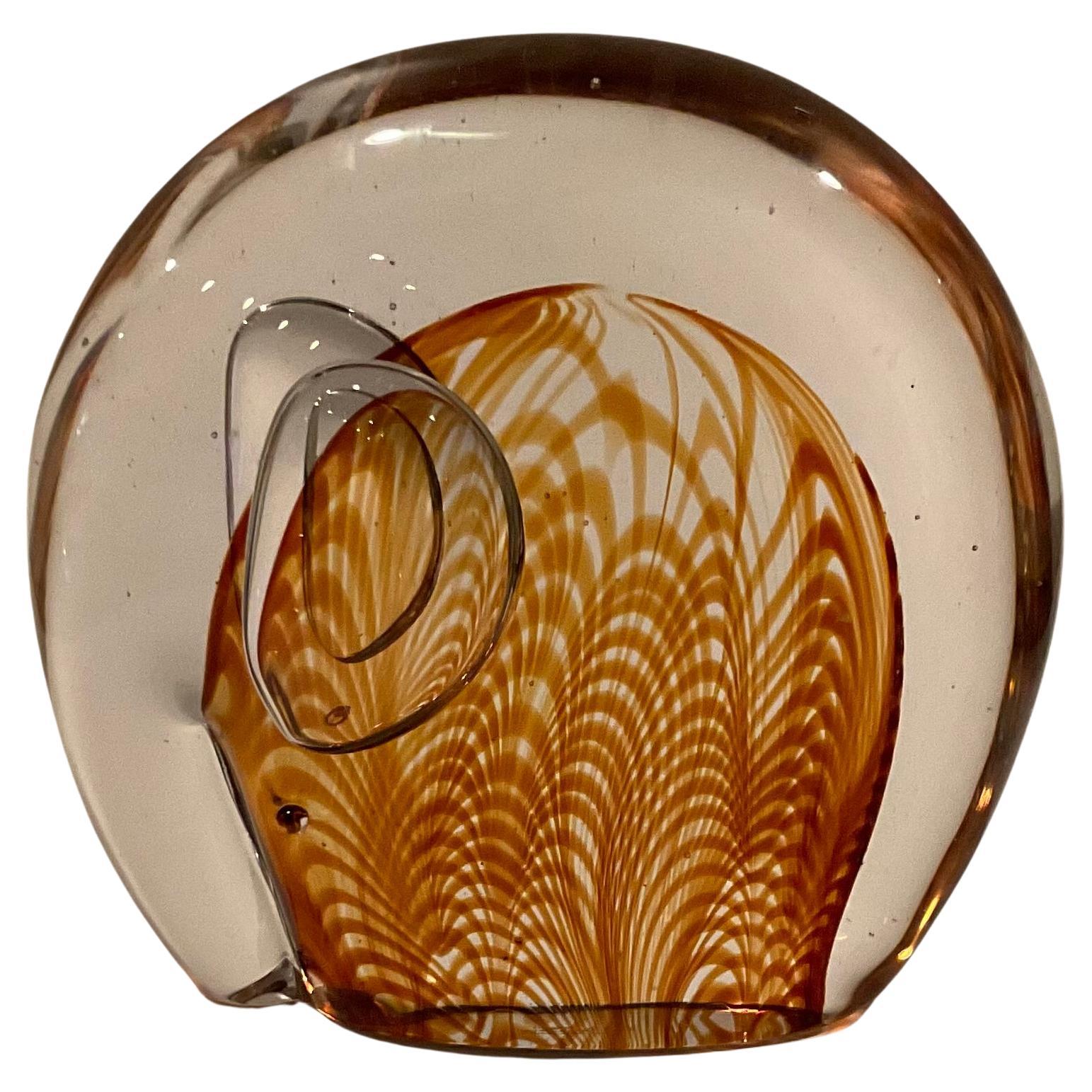 Cenedese Murano-Elefantenfigur aus Kunstglas in Fenitio-Glas, signiert vom Künstler 