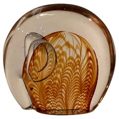 Cenedese Murano-Elefantenfigur aus Kunstglas in Fenitio-Glas, signiert vom Künstler 