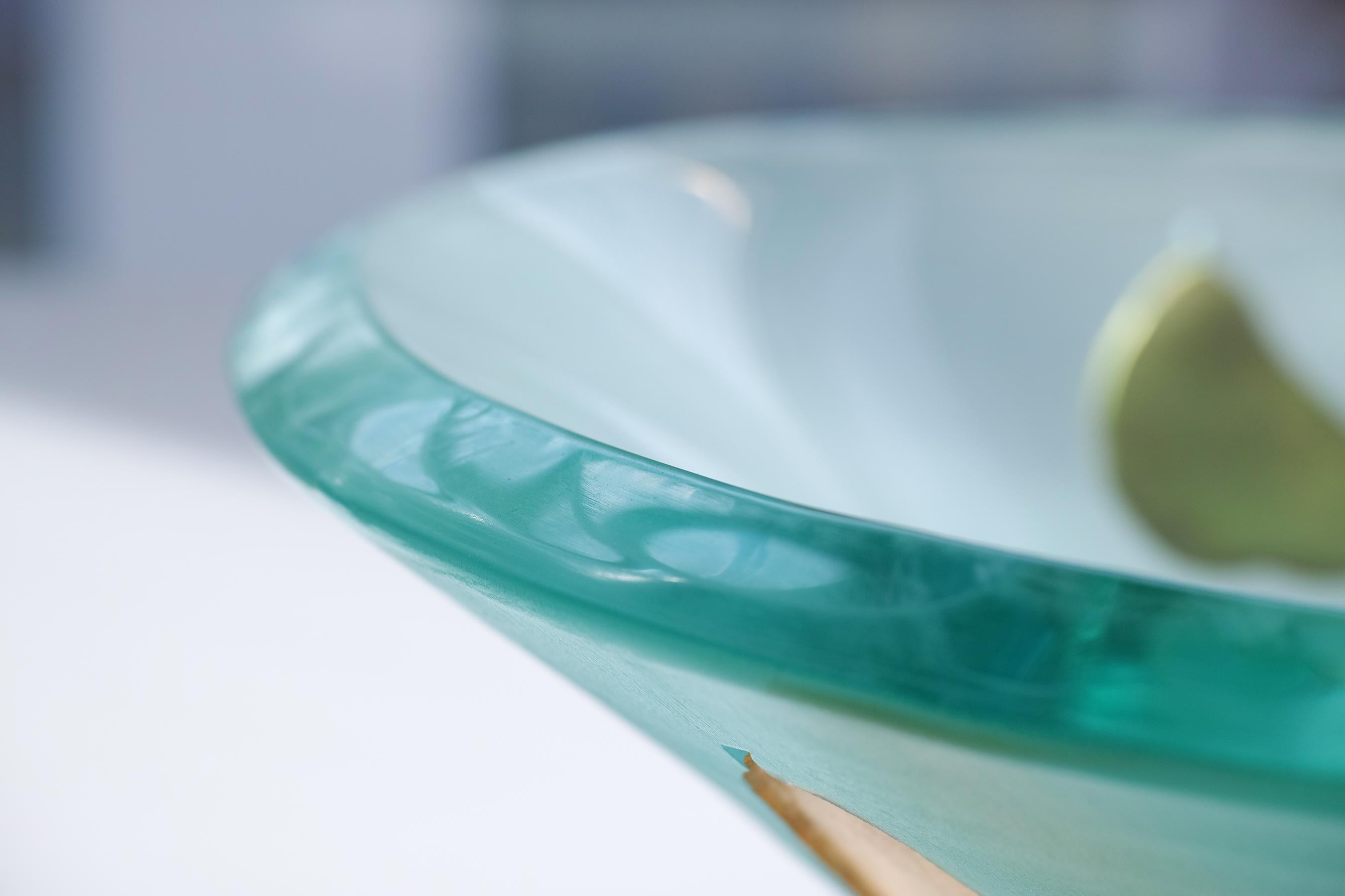 Cuenco centro de mesa de vidrio artístico de Jeffrey Andrews para Felt Glass Vidrio en venta