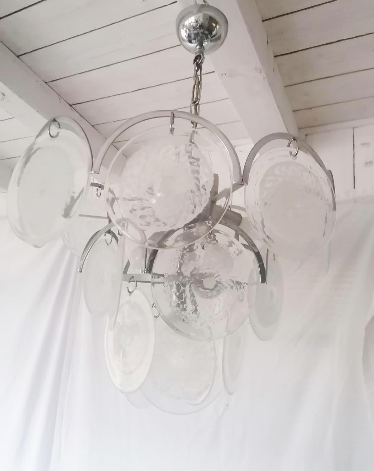 Art Glass Chandelier By Gino Vistosi  In Good Condition For Sale In Vienna, AT