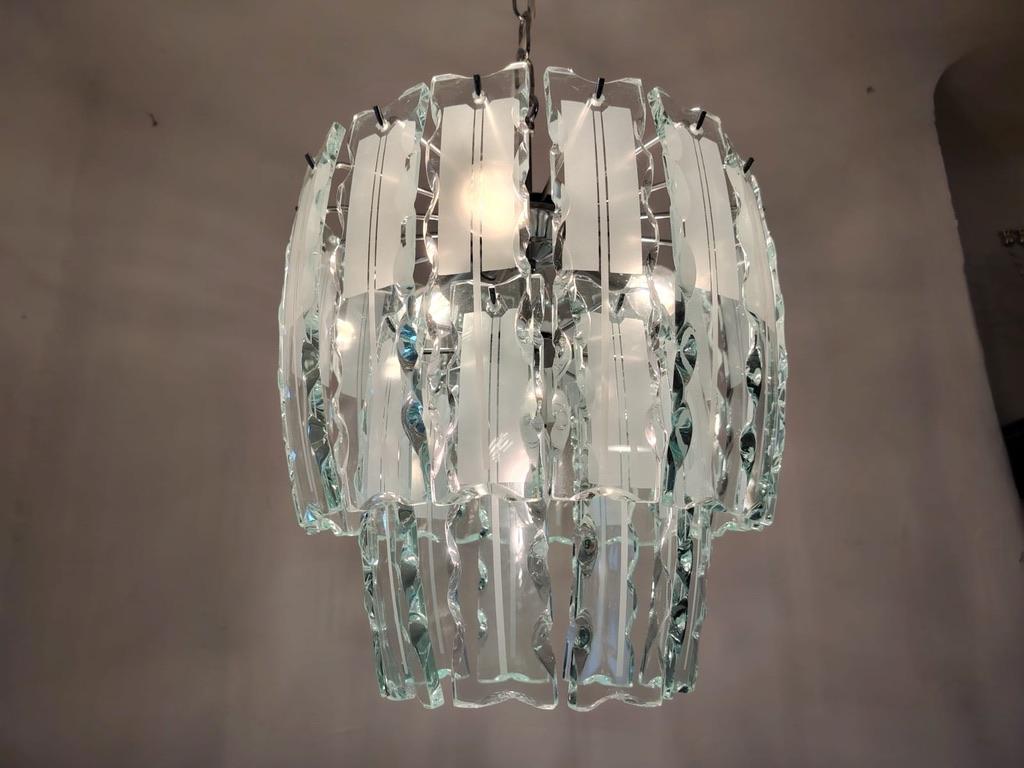 Lustre en verre d'art Zero Quattro pour Fontana Arte en vente 3