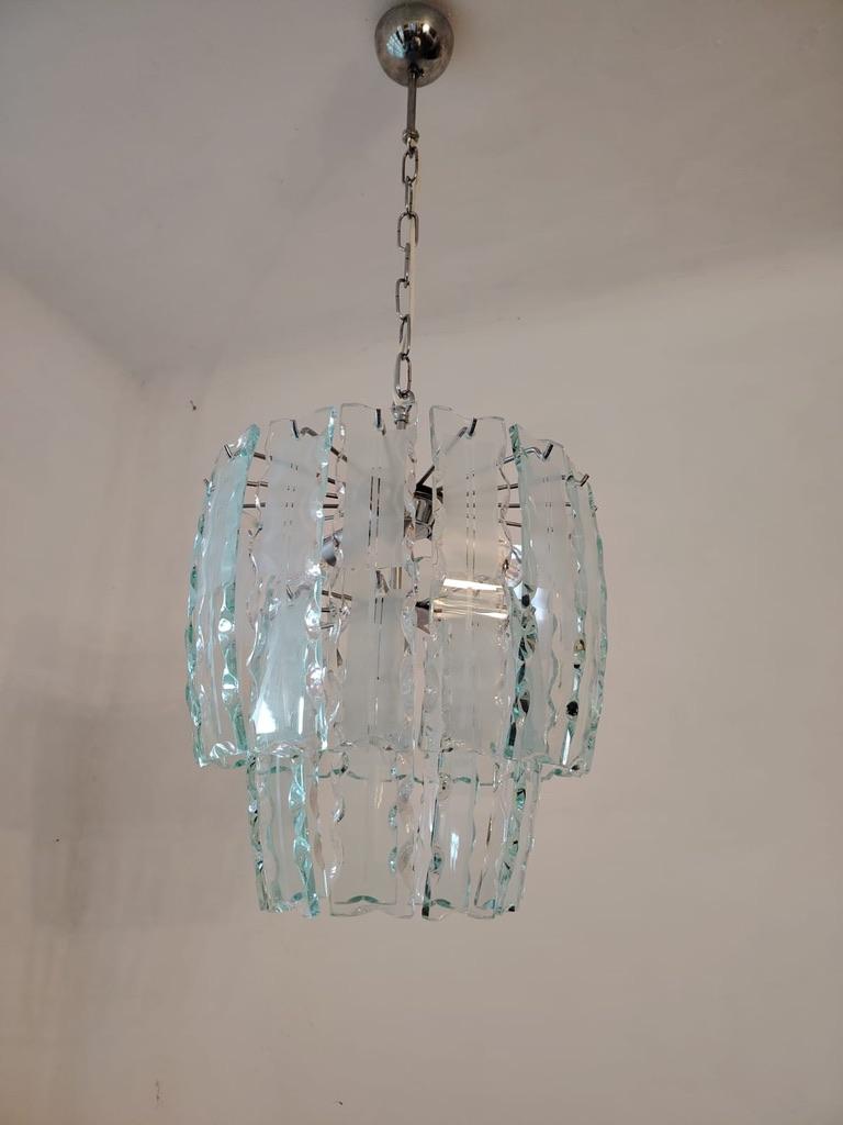 italien Lustre en verre d'art Zero Quattro pour Fontana Arte en vente