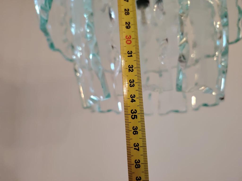 Laiton Lustre en verre d'art Zero Quattro pour Fontana Arte en vente