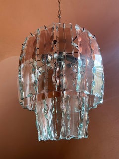 Lámpara de cristal Zero Quattro para Fontana Arte, Italia, años 60