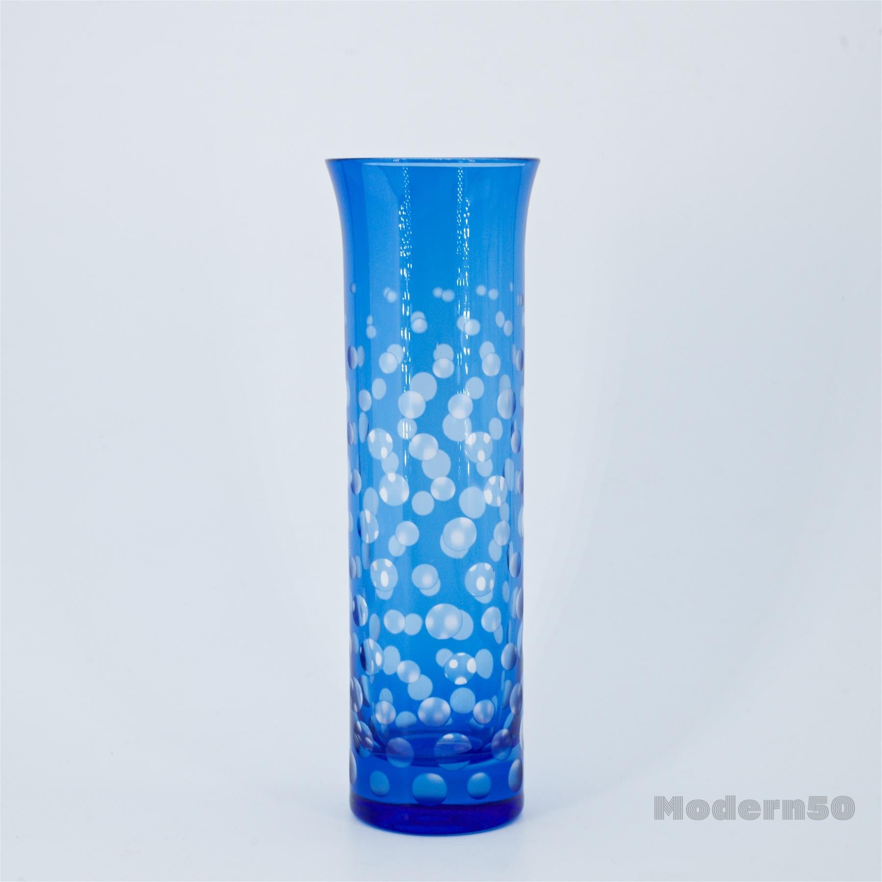 Post-Modern Art Glass Collection Mid-Century Modern Maximalist Op Cobalt Dot Orb Space Age