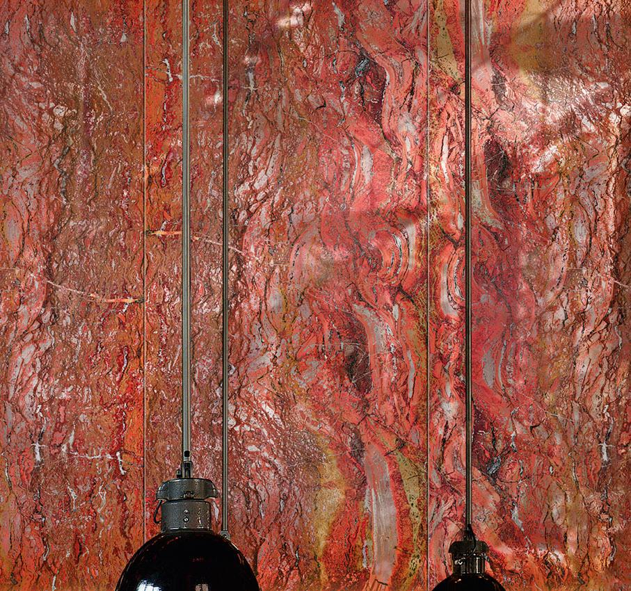 Moderno Pannello decorativo in vetro Art Decor Crimson per molteplici usi Dimensione personalizzabile in vendita