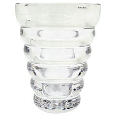 Art Glass Crystal Vase by Anna Ehrner, Kosta Boda, Sweden, Signed, Excellent