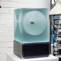 Art Glass Cube Sculpture by Jiri Jelinek
