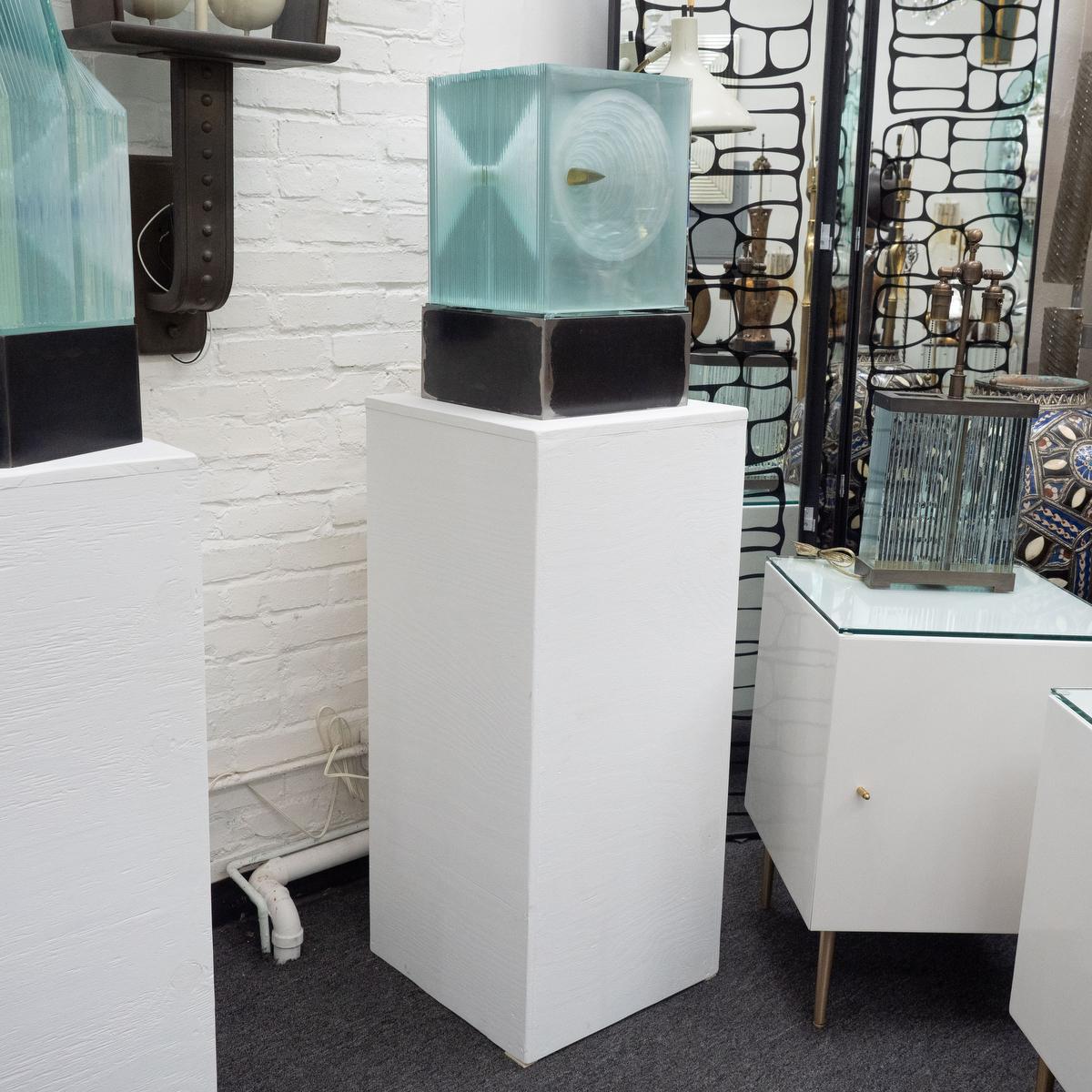 Contemporary Art Glass Cube Sculpture by Jiri Jelinek For Sale