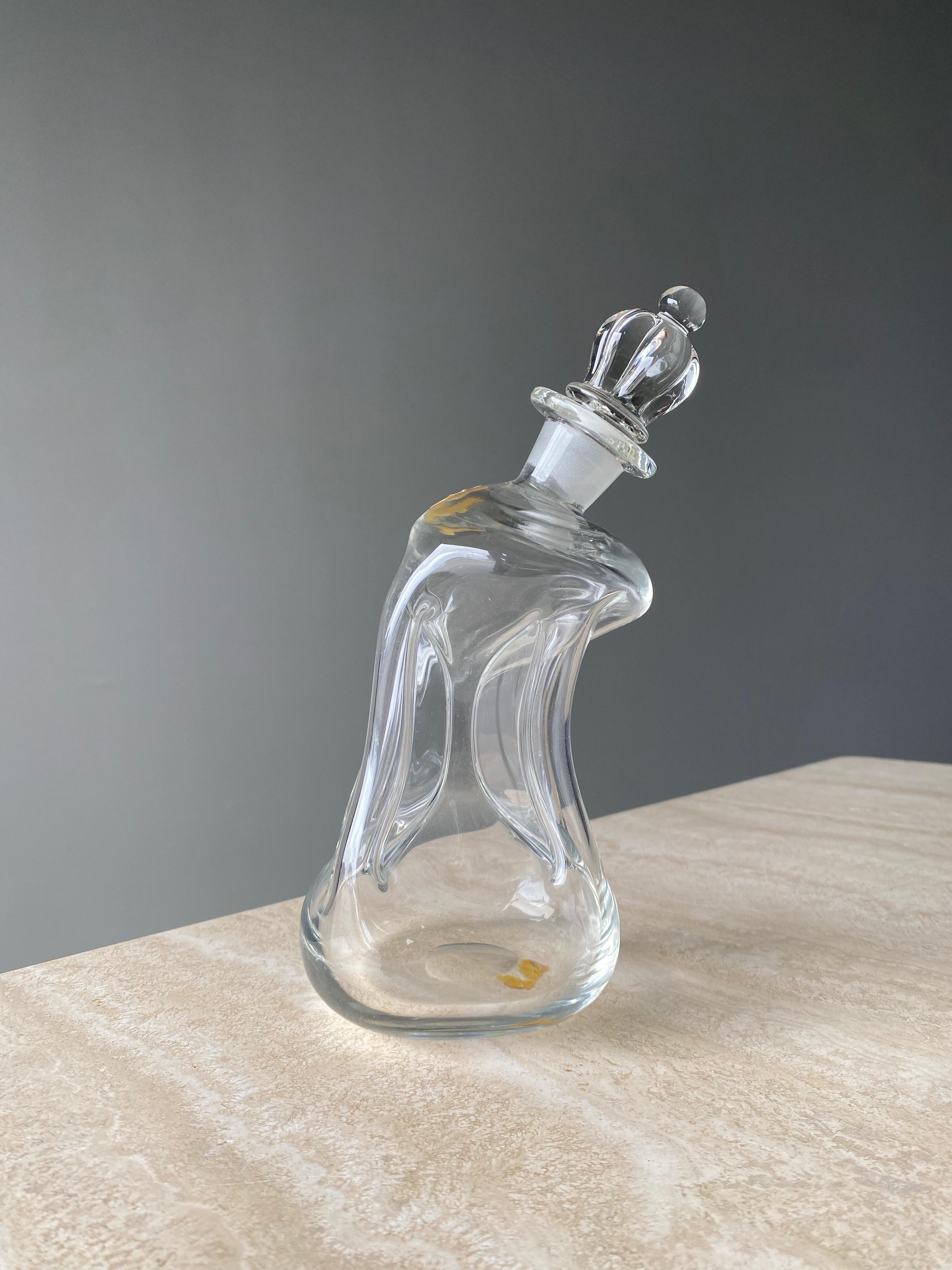 Mid-20th Century Art Glass Decanter by Holmegaard, Denmark, 1960s For Sale