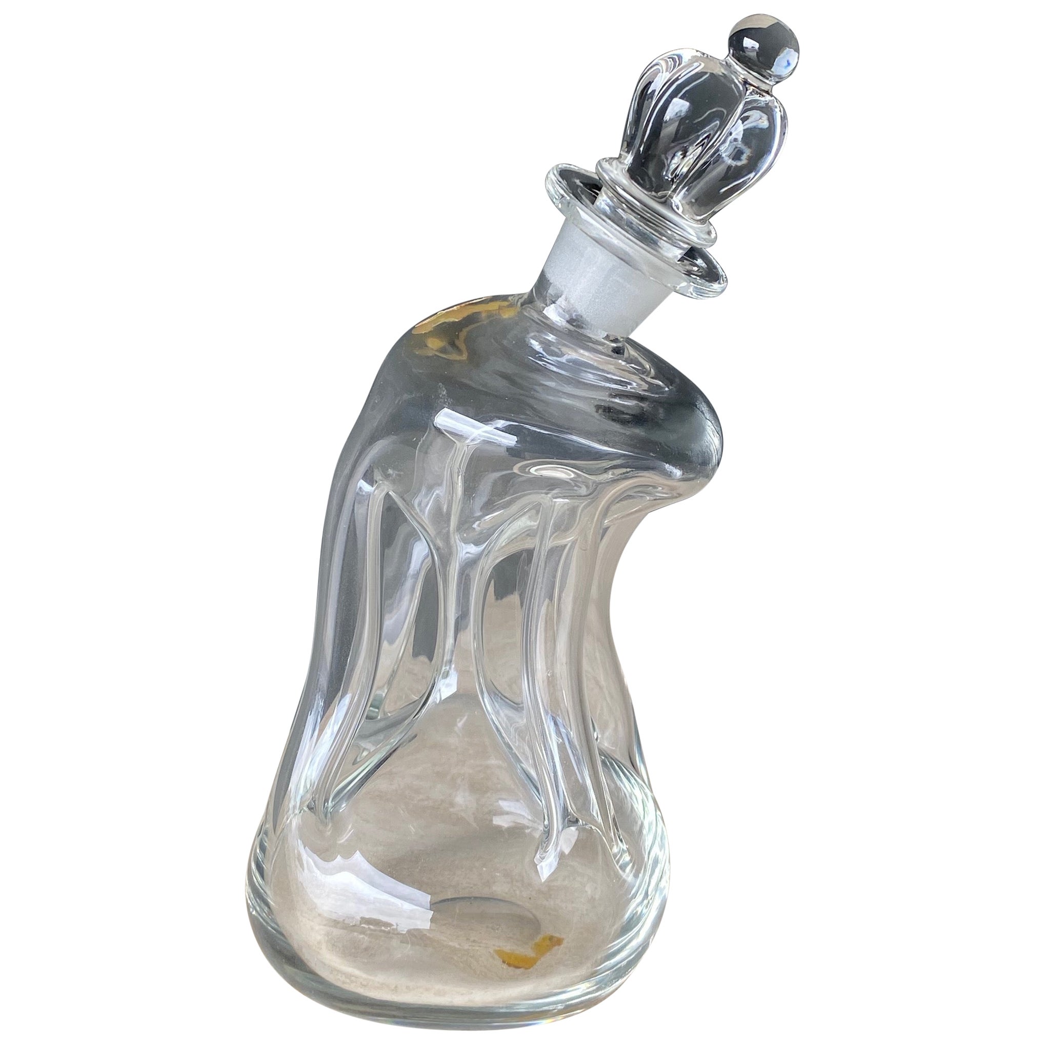 Carafe en verre d'art par Holmegaard, Danemark, années 1960
