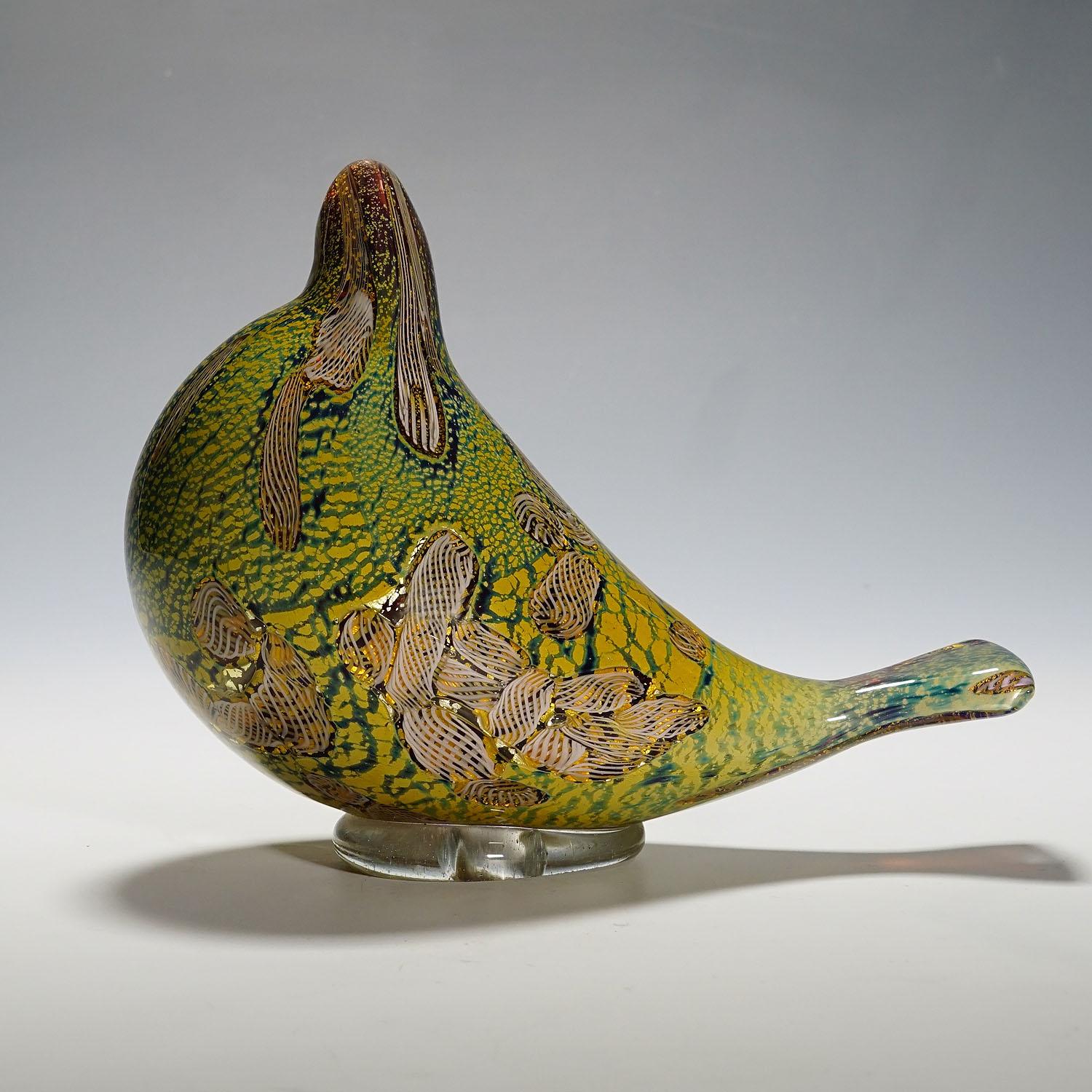 Paloma de vidrio artístico de Aldo Nason Murano ca. 1968 Moderno de mediados de siglo en venta