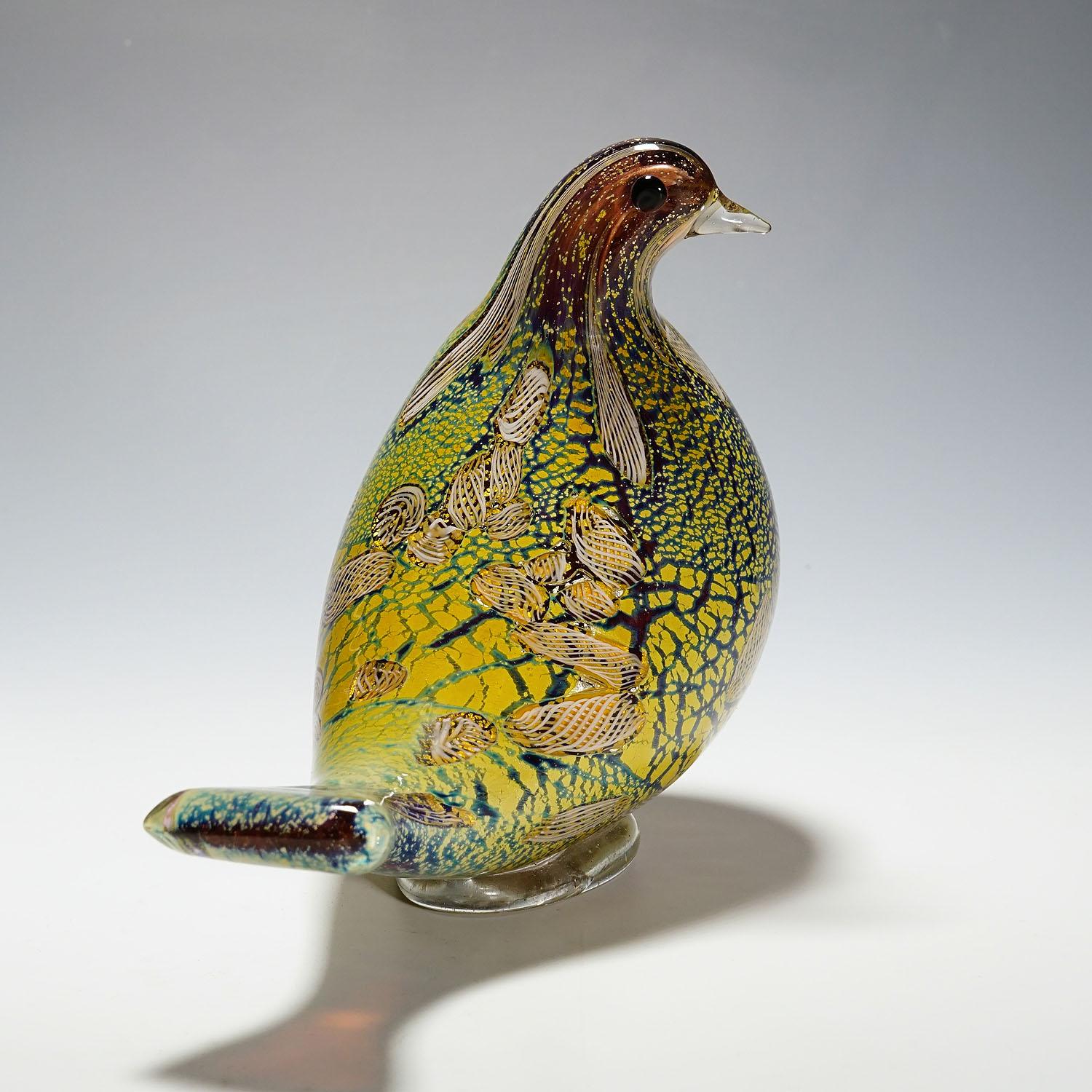 Italian Art Glass Dove by Aldo Nason Murano ca. 1968 For Sale