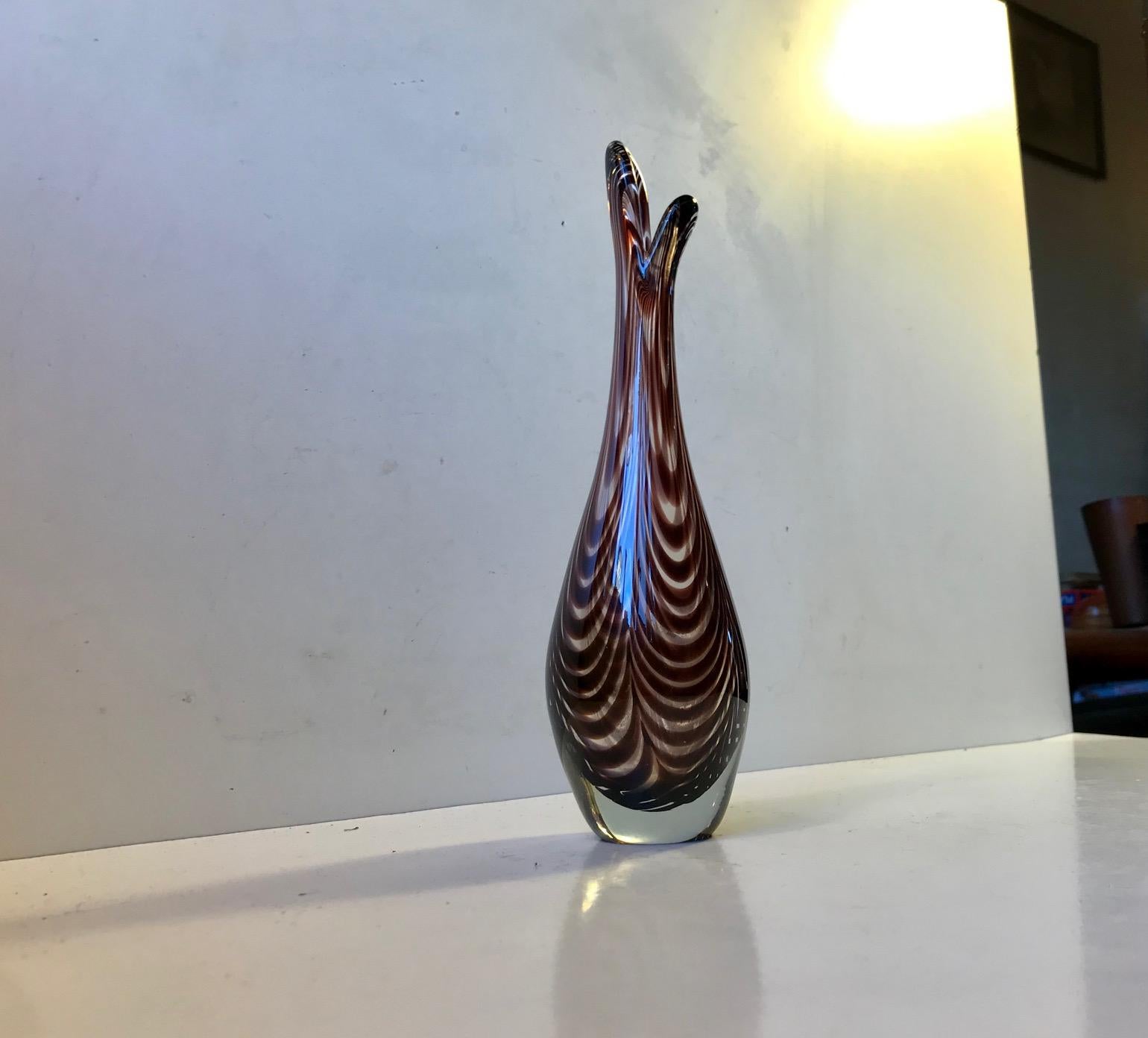 Scandinave moderne Vase caneton en verre d'art de Per Lütken pour Kastrup/Holmegaard:: années 1950 en vente