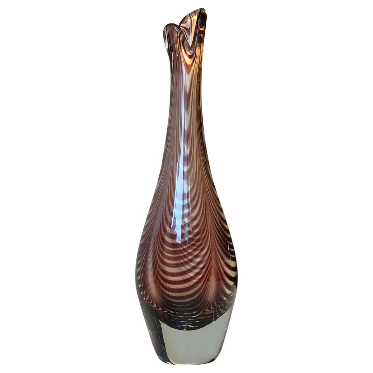 Vase en verre d'art en forme de canard de Per Ltken pour Kastrup/Holmegaard, années 1950