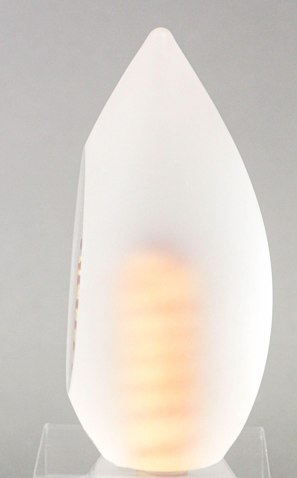 Swedish Art Glass Egg Sculpture Paperweight by Studioglas Strombergshyttan Sweden 1970s For Sale