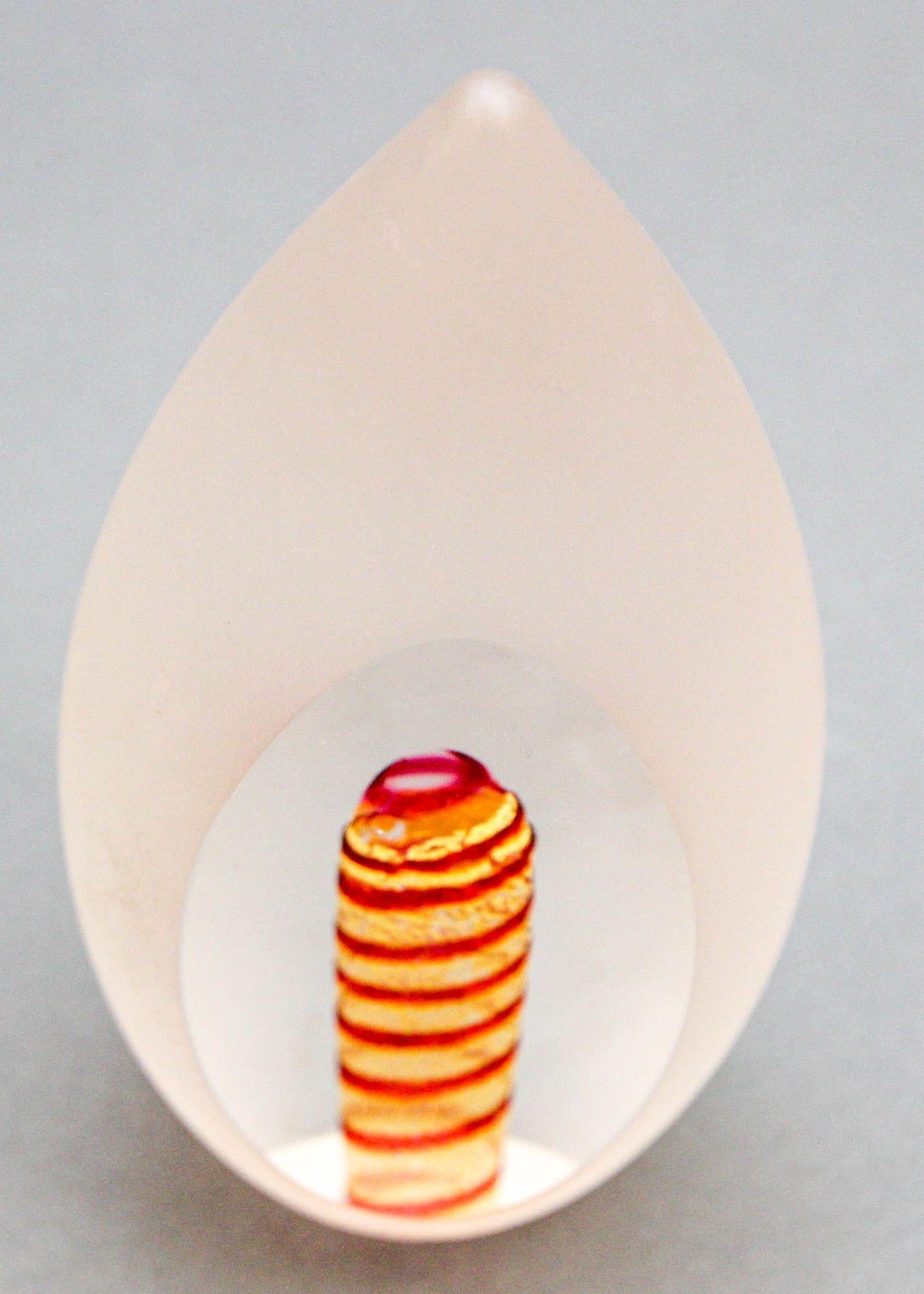 Art Glass Egg Sculpture Paperweight by Studioglas Strombergshyttan Sweden 1970s For Sale 1