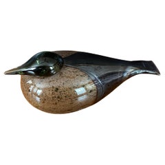Art Glass Eider Sea Duck / Bird Sculpture by Oiva Toikka / Nuutajarvi of Finland
