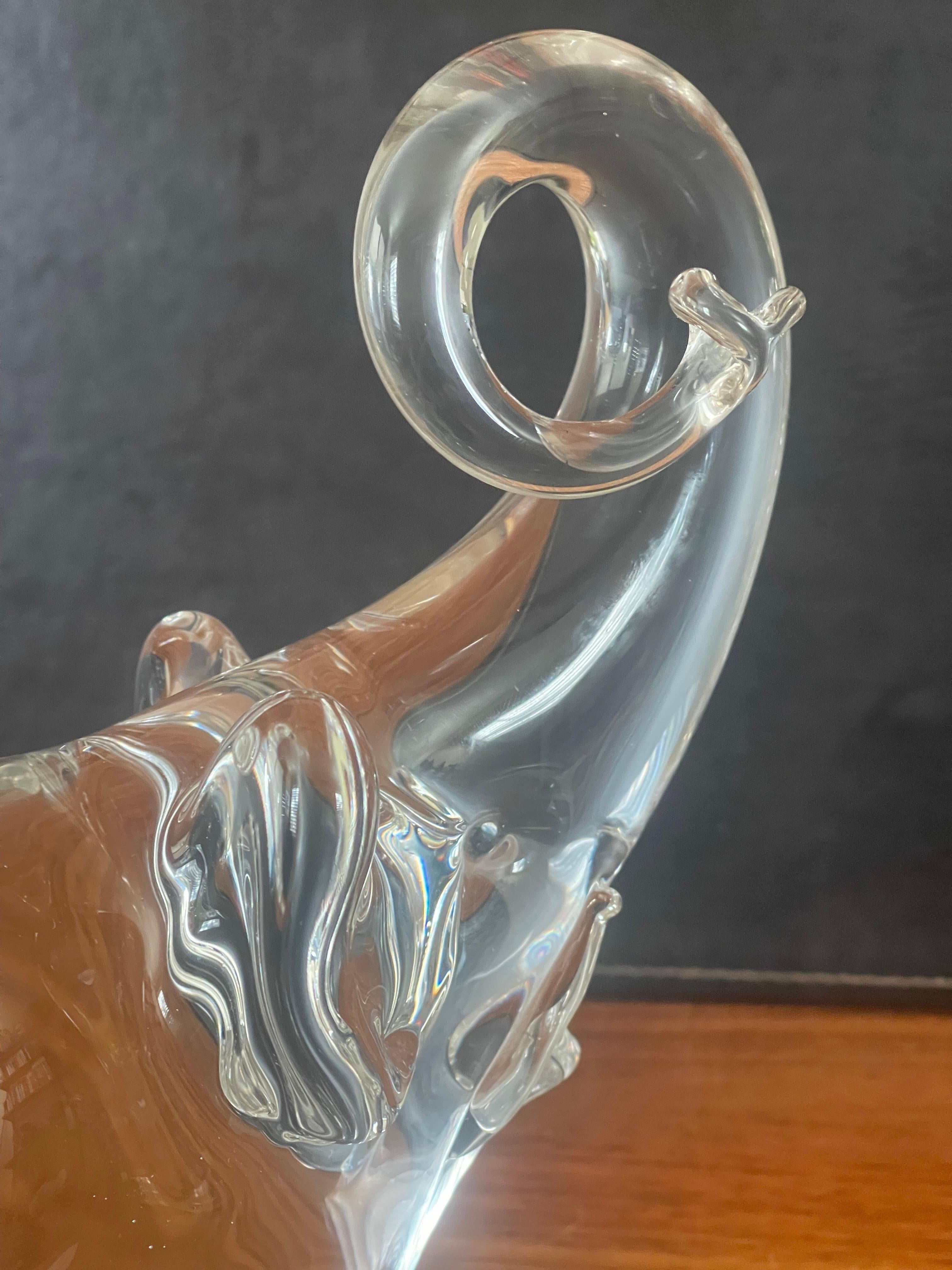 Art Glass Elephant Sculpture by Oggetti for Murano Glass For Sale 1