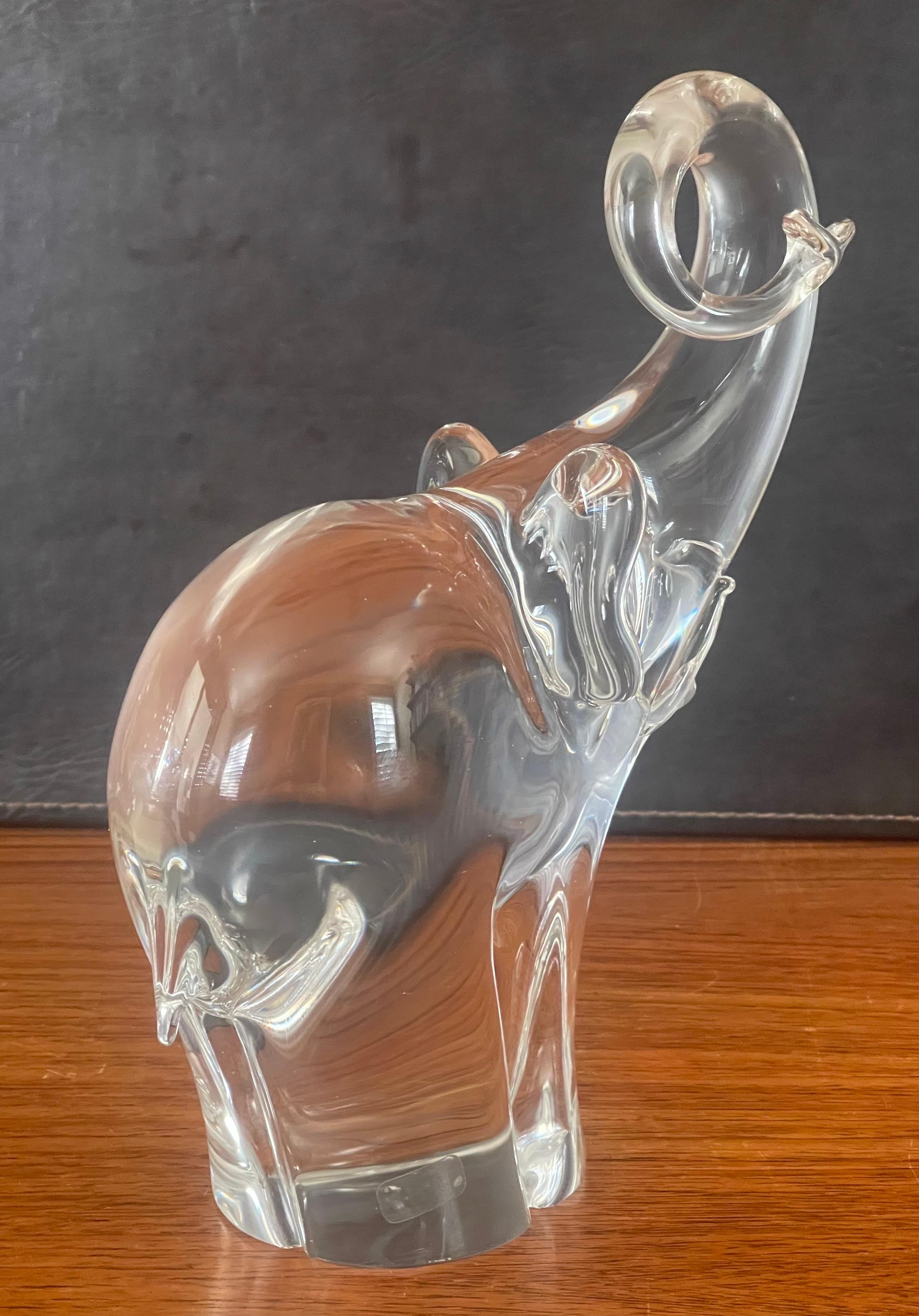 20ième siècle Sculpture d'éléphant en verre d'art par Oggetti pour Murano Glass en vente