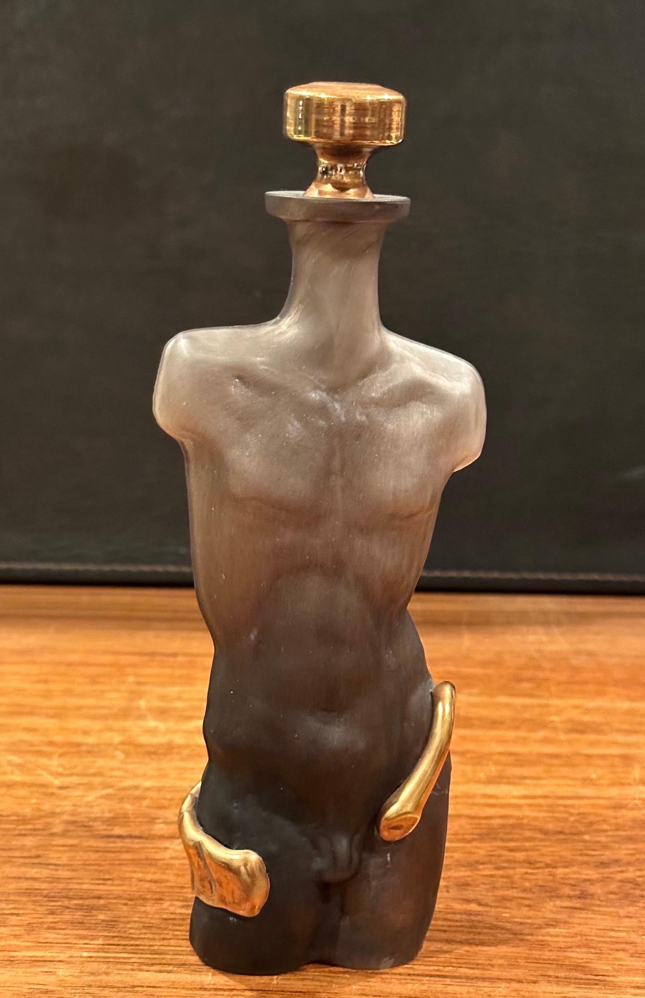 Tedesco Bottiglia di profumo figurativa in vetro artistico con tappo di Elena Graure Manta in vendita