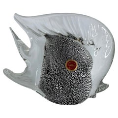 Art Glass Fish Sculpture Murano Sommerso Maker, Italy 1980s