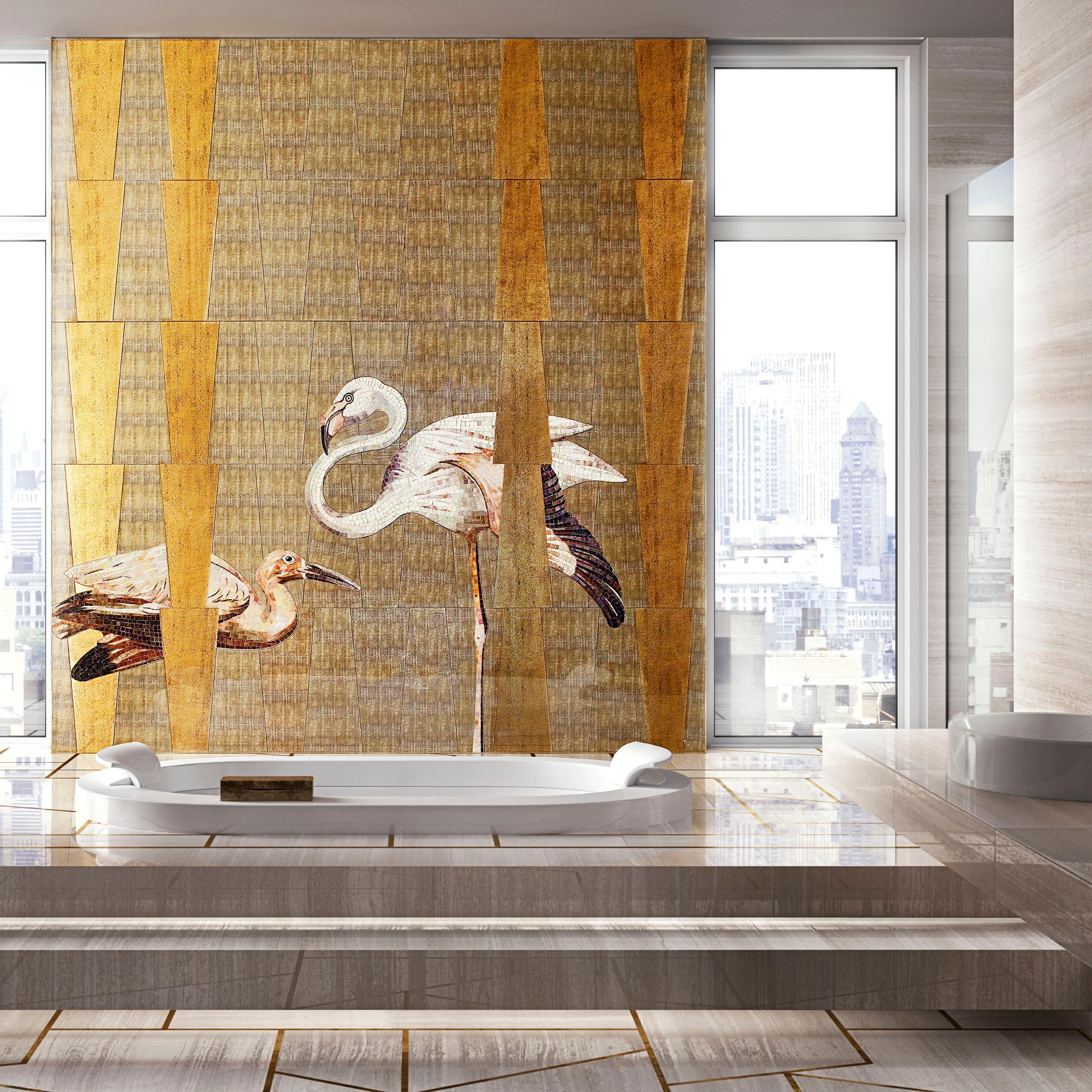 Art Glass & Flamant Mosaik dekorative Platte Mehrere Verwendungen Dimension anpassbar (Moderne) im Angebot