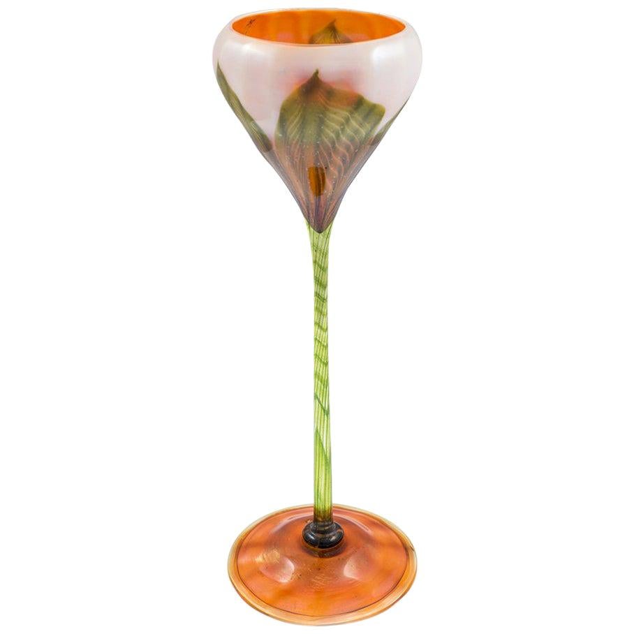 Art Glass Floriform Vase Louis Comfort Tiffany Studios New York 1906 Flower For Sale