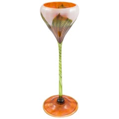Antique Art Glass Floriform Vase Louis Comfort Tiffany Studios New York 1906 Flower