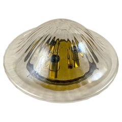 Art Glass Flush Mount Ceiling Lamp Glass and Gilt Brass Flush Mount Lighting