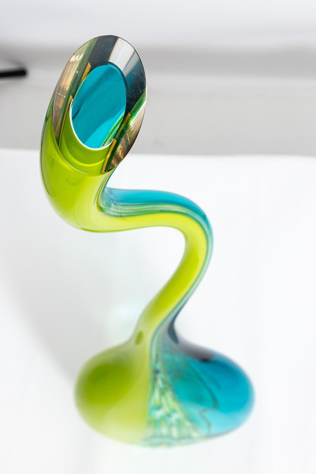 Kunstglas Freiform Gänsehals Zeitgenössische Vase 9