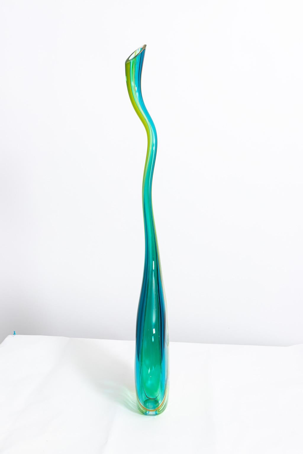 Kunstglas Freiform Gänsehals Zeitgenössische Vase 3