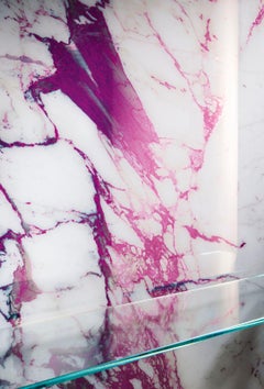 Art Glass Fuxia Decorative Panel for Multiple Uses Dimension Customizable