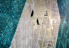 Art Glass & Geometric Mosaic Wall Decorative Panel Dimension Customizable