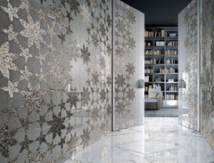 Art Glass Geometric Platinum Mosaic Wall Decorative Panel Dimension Customizable