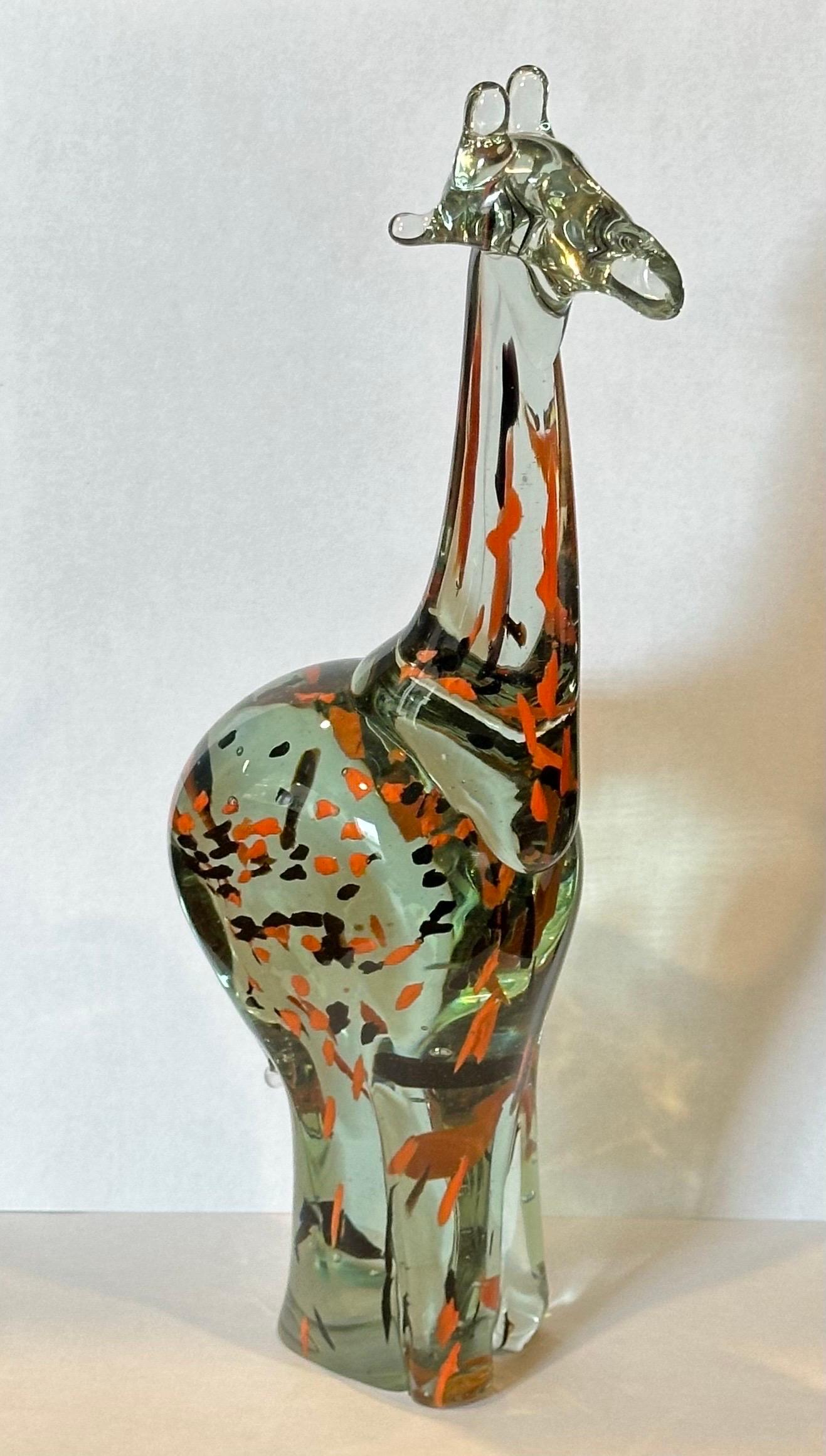 Art Glass Giraffe Sculpture In Good Condition For Sale In San Diego, CA