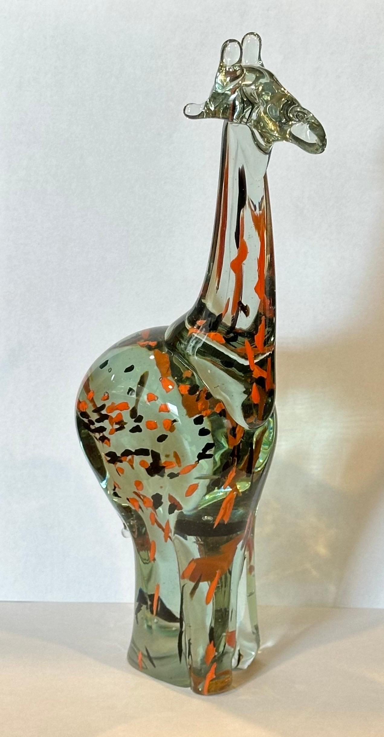 20th Century Art Glass Giraffe Sculpture For Sale