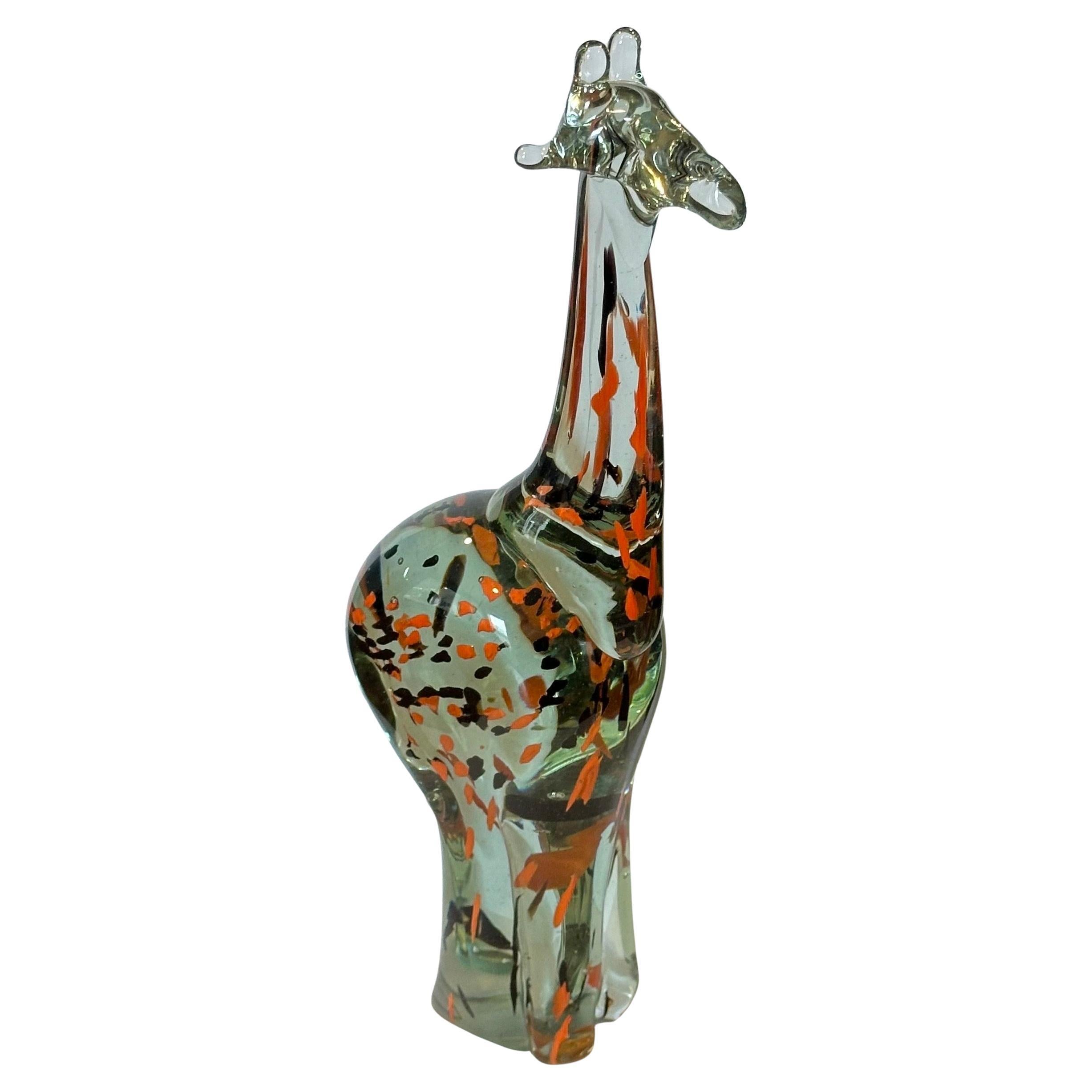 Art Glass Giraffe Sculpture