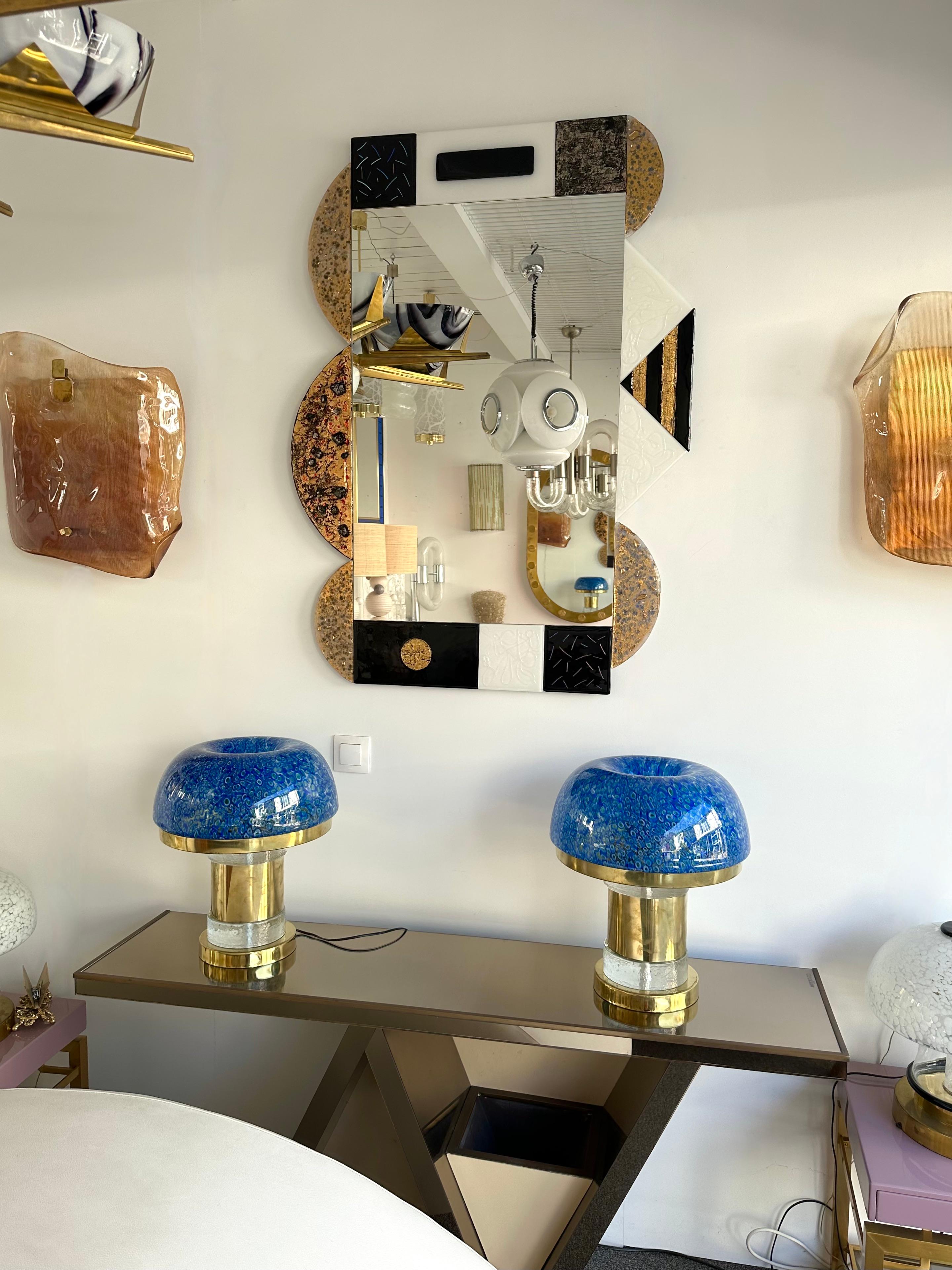 Contemporary Art Glass Gold Leaf Inclusion Mirror by Antonio Cagianelli, Italy 8