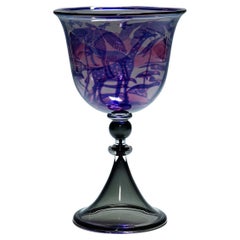Art Glass Graal Goblet by Wilke Adolfsson 1990