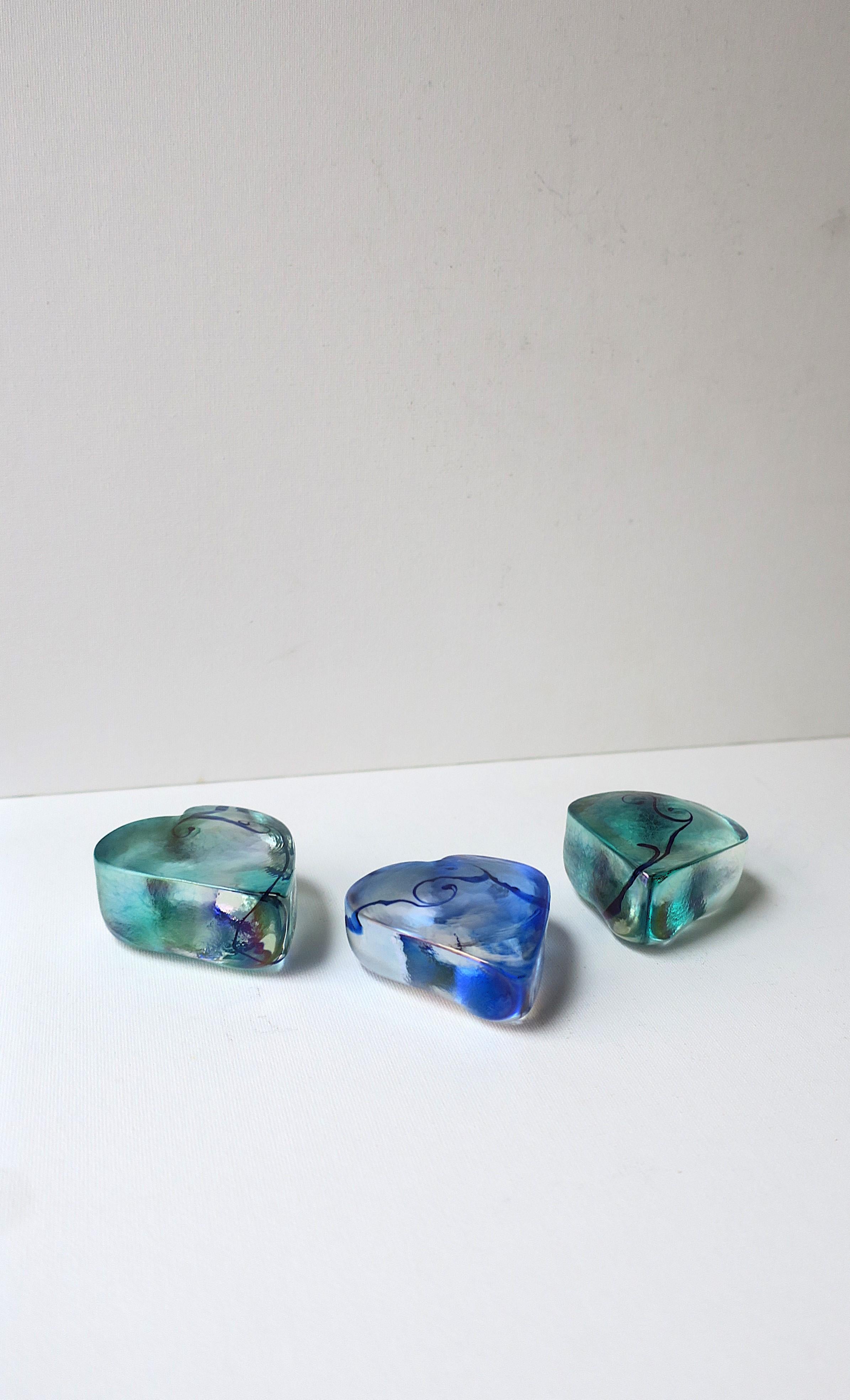 Art Glass Heart Paperweight Decorative Object For Sale 6