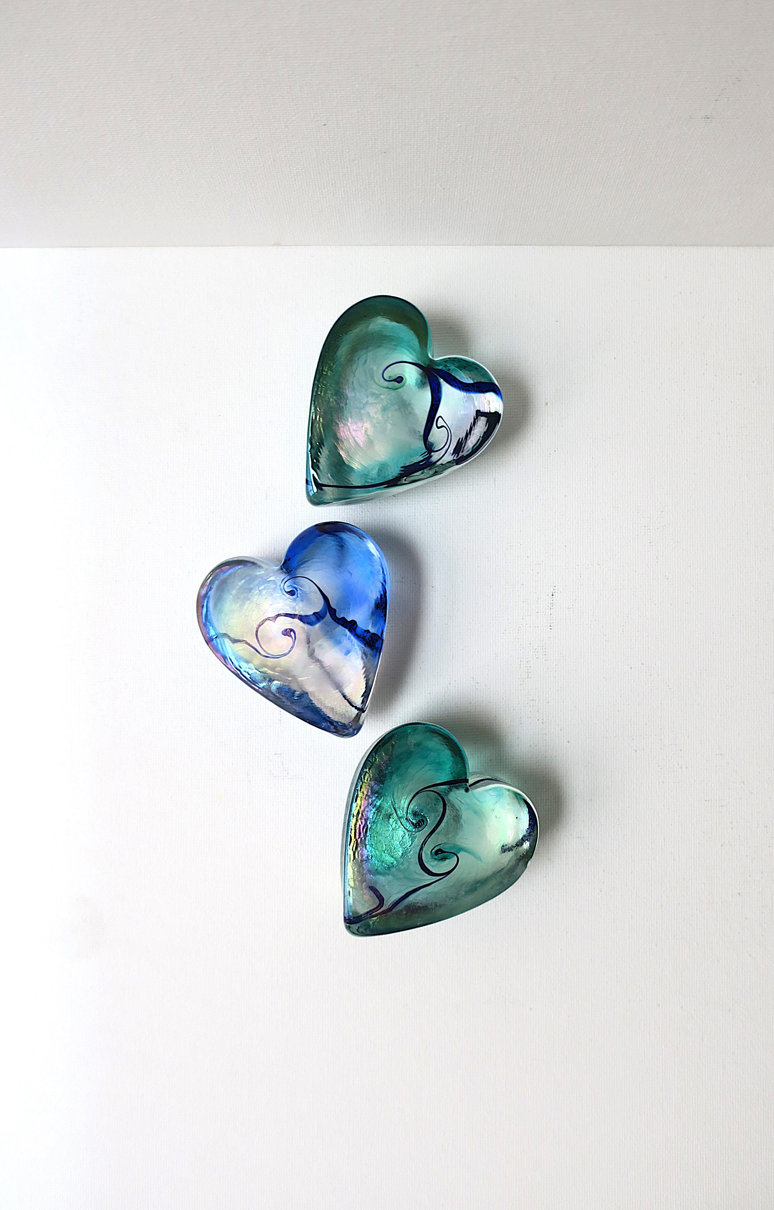 Vetro artistico Oggetto decorativo in vetro Art Decor Heart Paperweight (Cuore di vetro) in vendita
