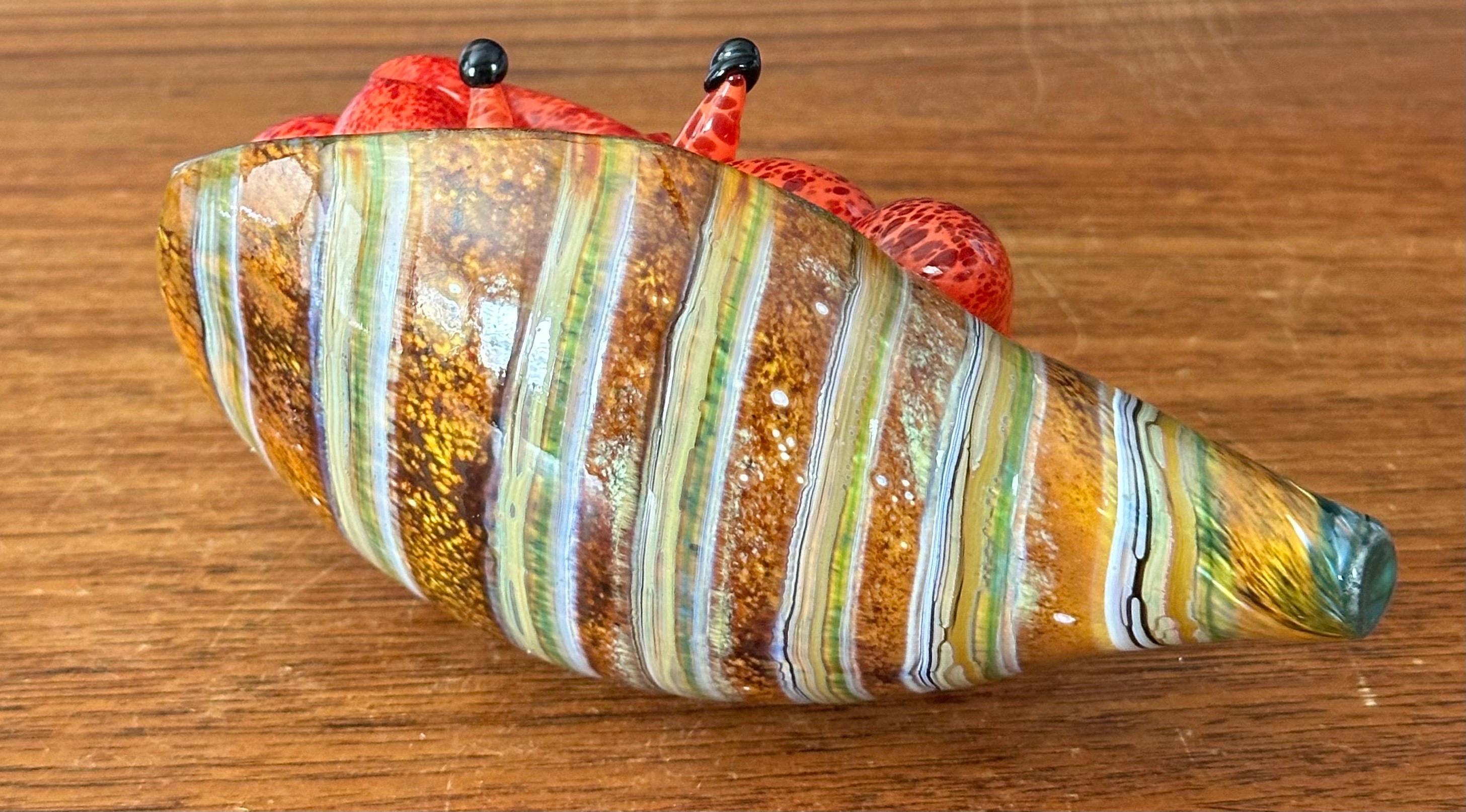 Art Glass Hermit Crab Sculpture by Marty Hook & Janet Sweeney 5