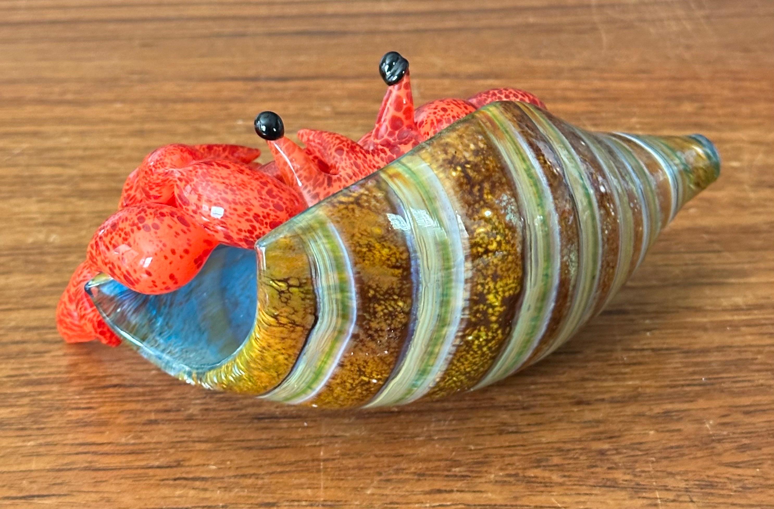 Art Glass Hermit Crab Sculpture by Marty Hook & Janet Sweeney 6