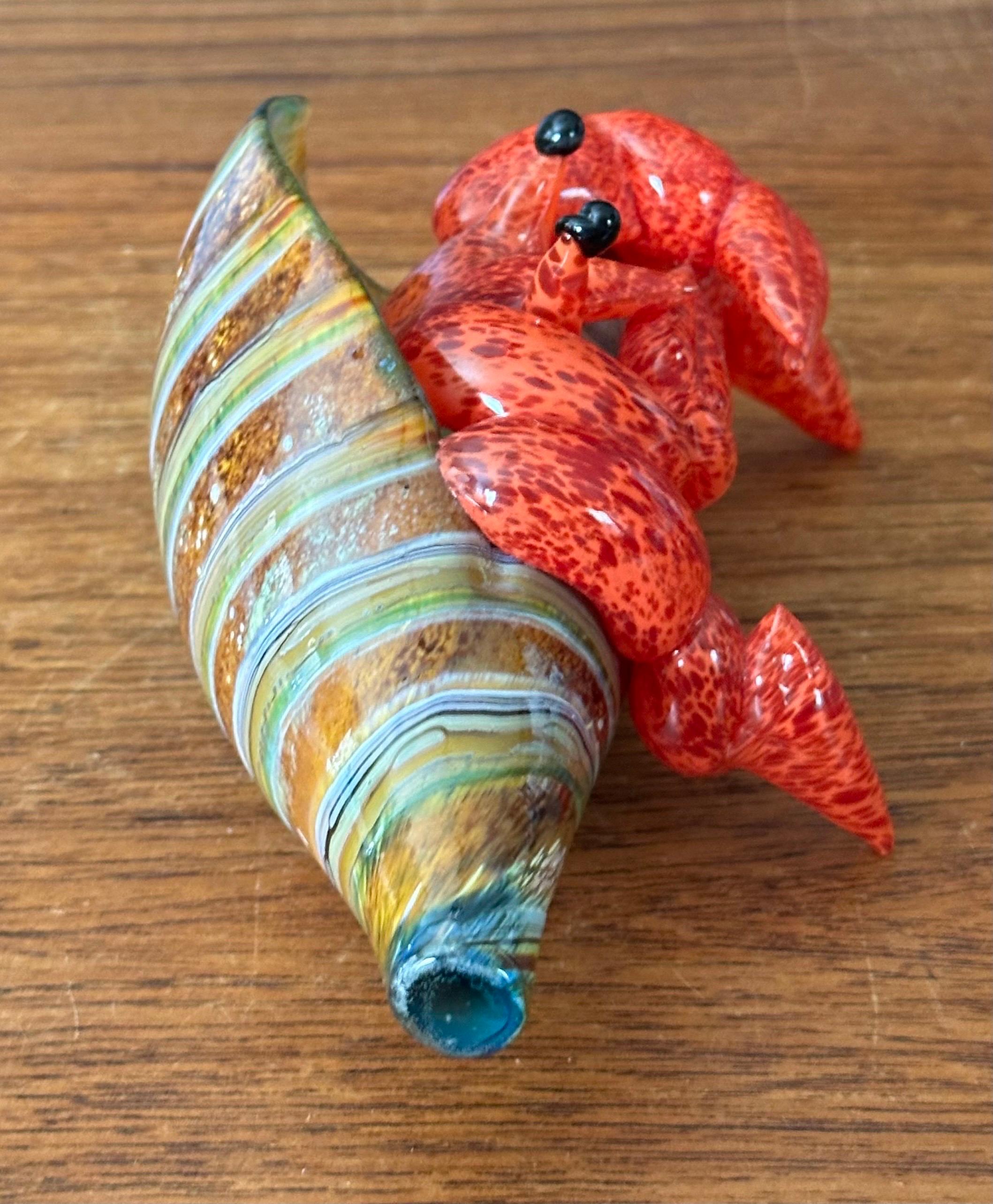 Art Glass Hermit Crab Sculpture by Marty Hook & Janet Sweeney 8