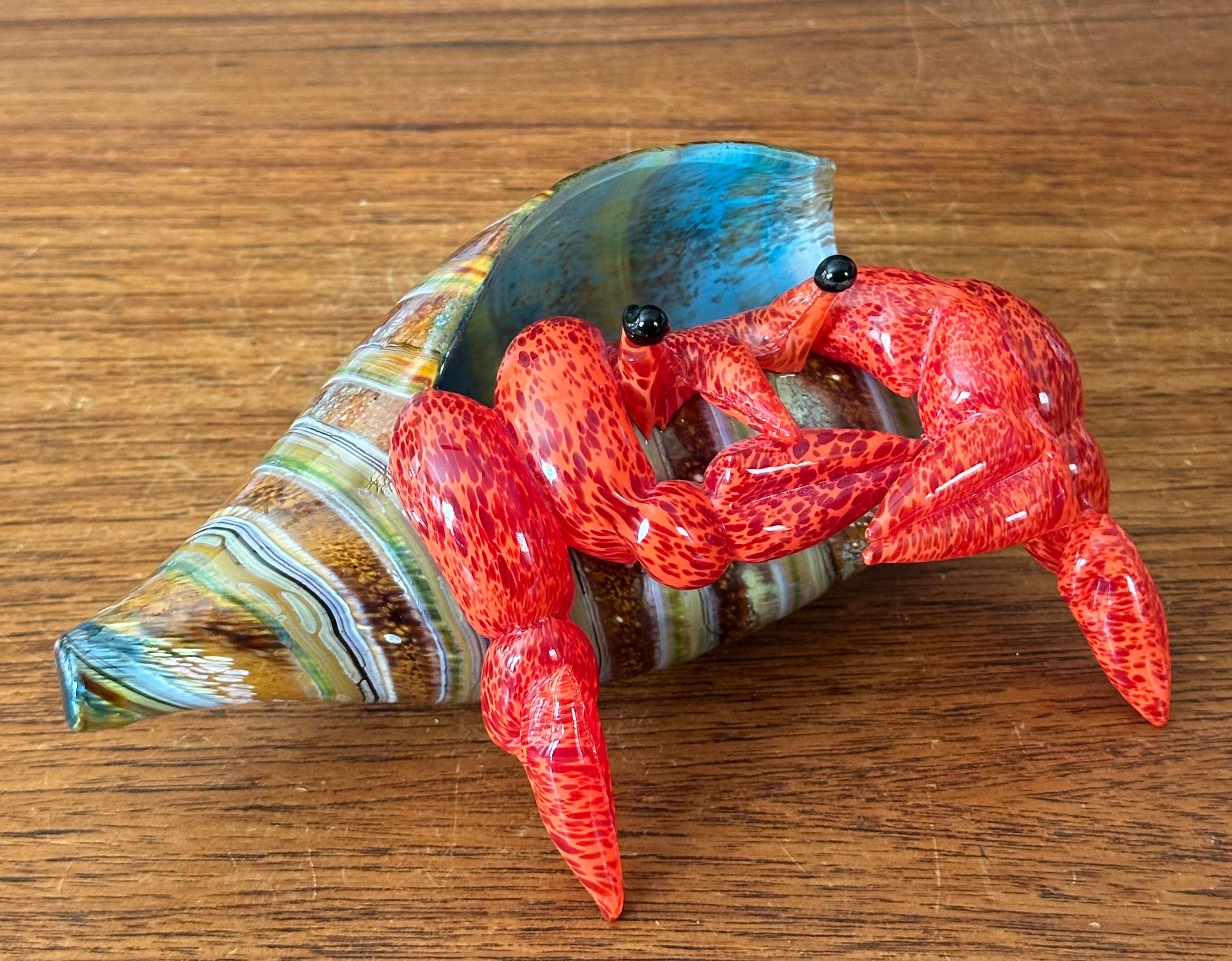 Art Glass Hermit Crab Sculpture by Marty Hook & Janet Sweeney 12