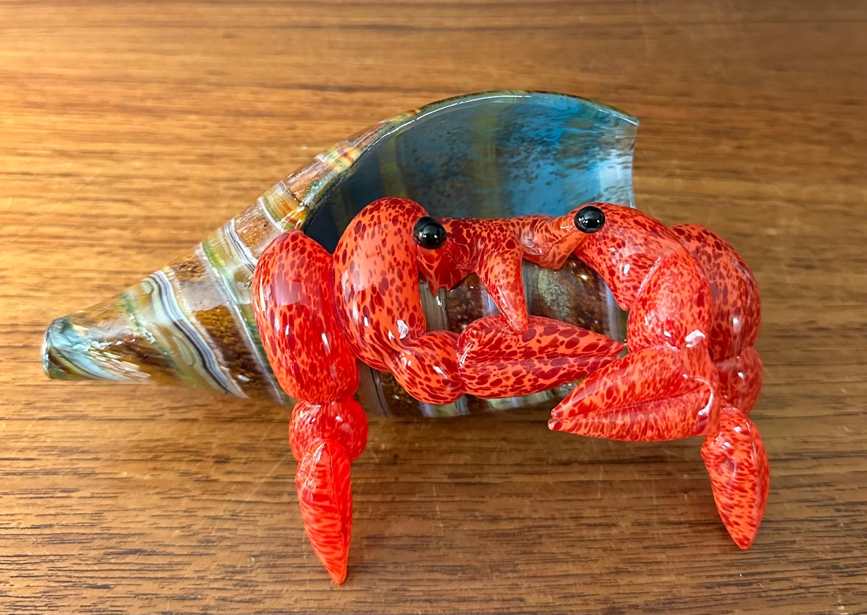 Art Glass Hermit Crab Sculpture by Marty Hook & Janet Sweeney 3