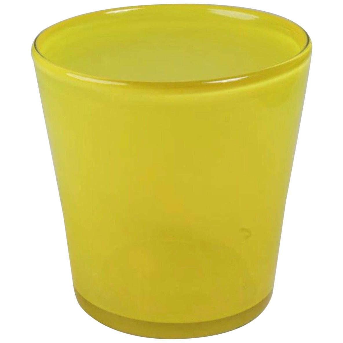 Art Glass Ice Bucket in Citron Green