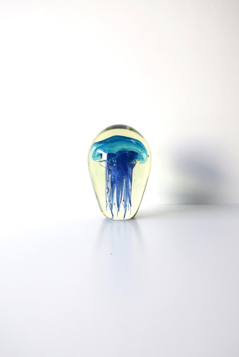 Art Glass Jellyfish Sculpture Decorative Object For Sale at 1stDibs